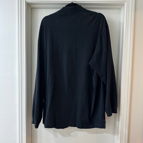 Vintage AXIS Men's Black Quarter Button Crew Long Sleeve Shirt, Size Extra Large - Picture 3 of 3